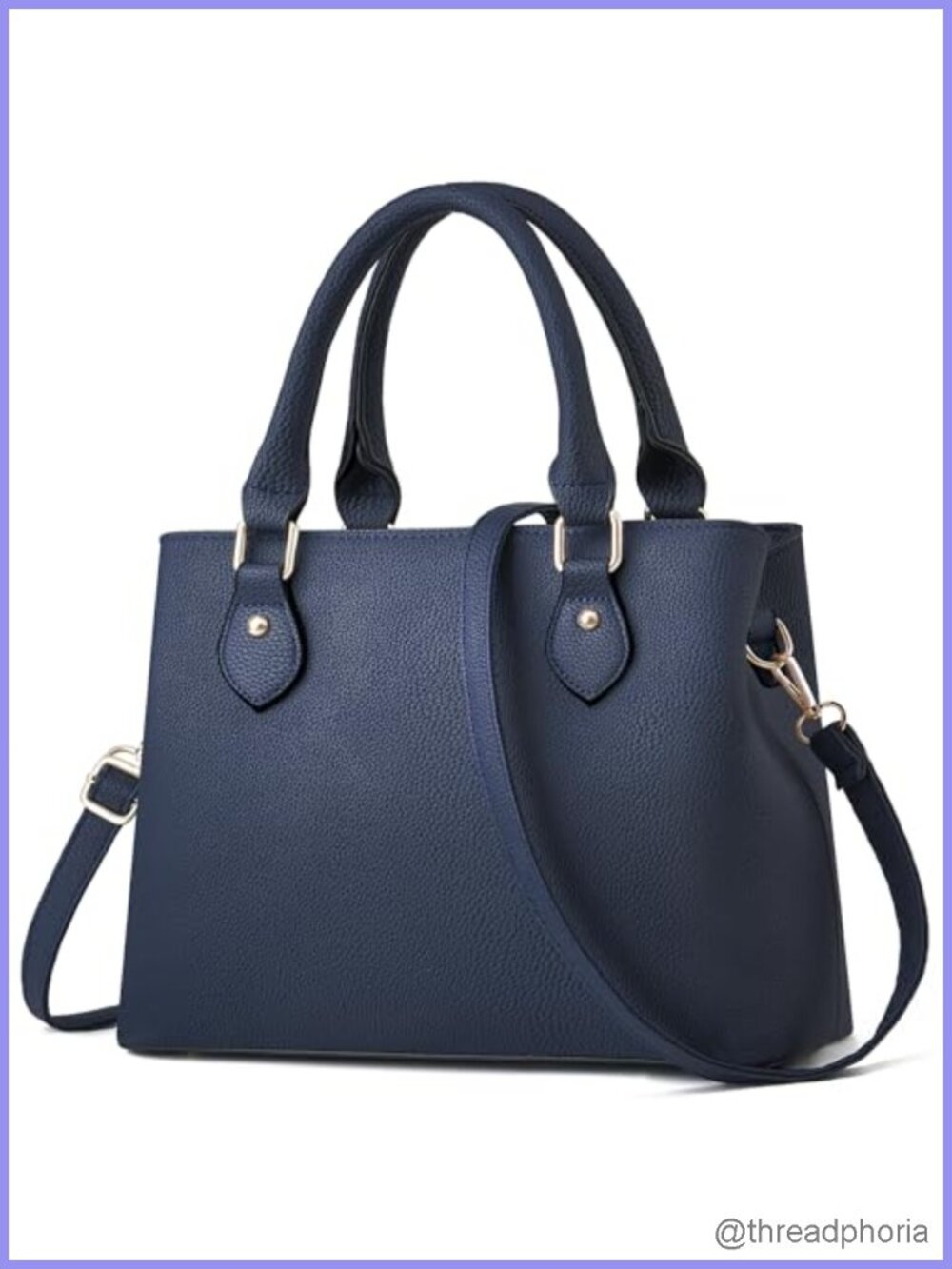 Synthetic Leather Satchel Crossbody Tote Shoulder Bag Adjustable Strap